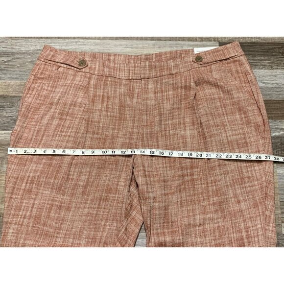 Cj Banks Womens Relaxed Fit High-Rise Trousers Rusty Plaid Pleated Size 24W NEW - Picture 11 of 16